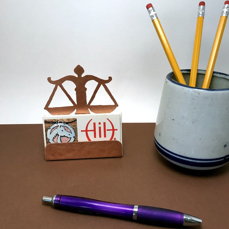Attorneys Business Card Holder Copper Desk Accessory Lawyers Etsy