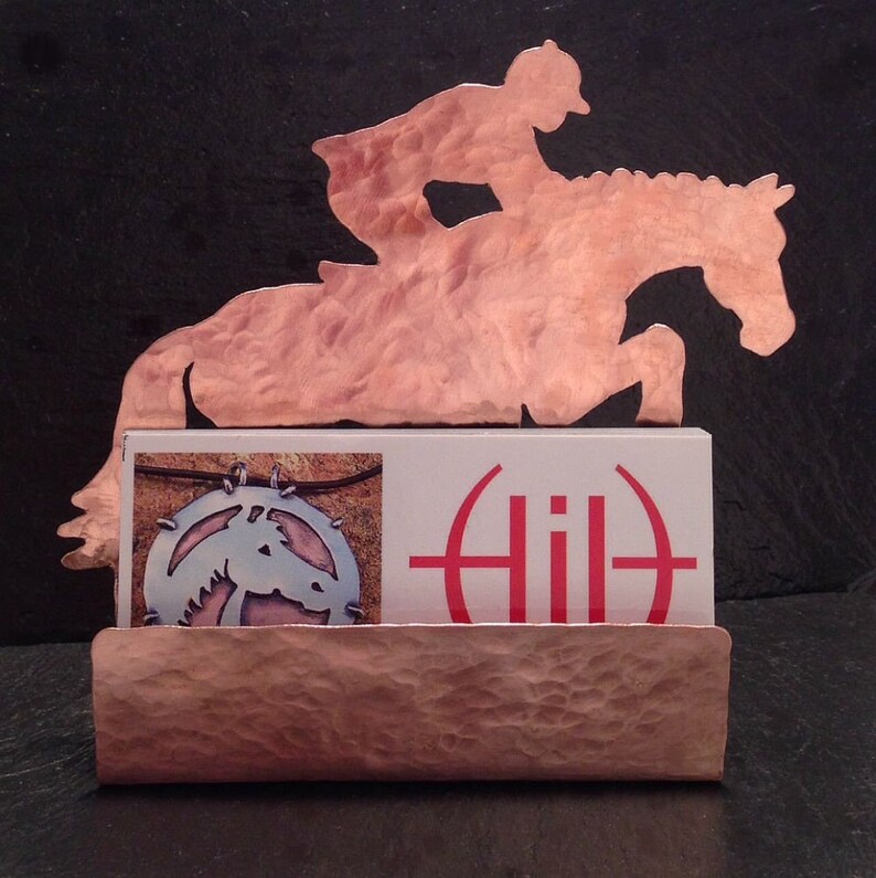 Copper Jumping Horse Business Card Holder Horse Lover Gift Etsy