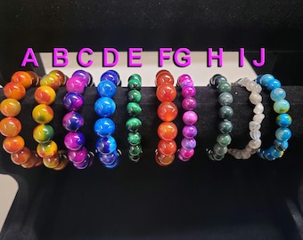 ミックスクリスタルブレスレット、本物のクリスタル、8mmビーズ - Etsy