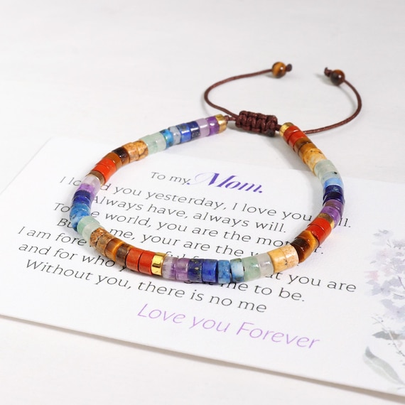Bracciale 7 Chakra In Pietre Naturali Da 4 Mm, Regolabile Con Nodo Scorrevole. Braccialetto Yoga In Ametista, Corniola, Quarzo Rosa E Altre Gemme.