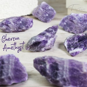 Natural Amethyst Chunks, Rough Raw Chevron Amethyst Crystal Chunk, Rough Mineral Rocks, Purple Crystal, Crystal Collection Gift Decoration