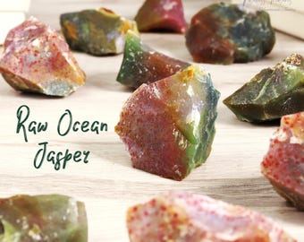 Ejemplar de piedra preciosa natural en bruto de jaspe oceánico: elija la cantidad (calidad premium, grado A), trozos de jaspe oceánico en bruto, rocas minerales