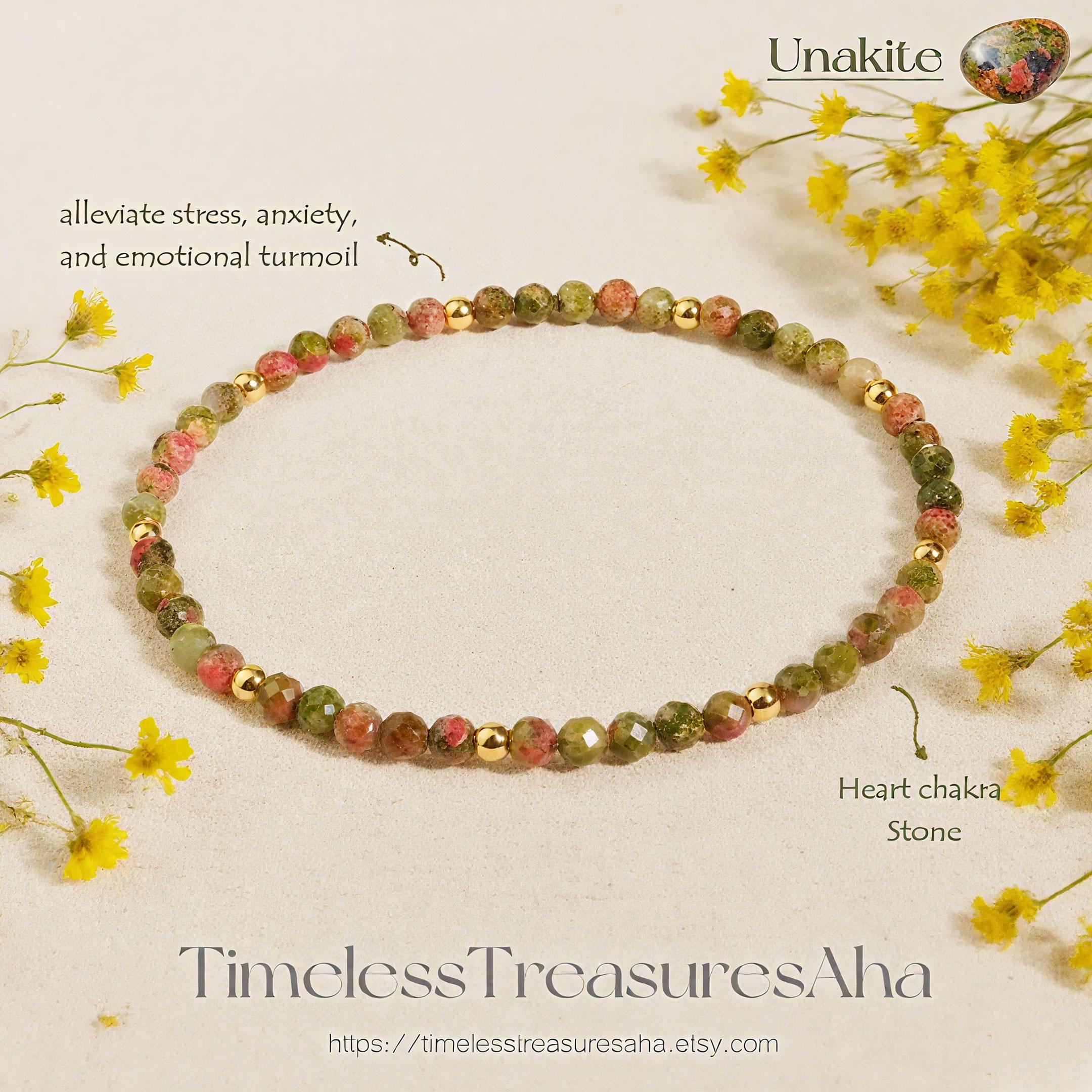 Unakite Bracelet - Etsy
