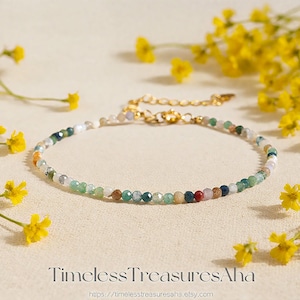 Ocean Jasper 2mm Small Beads Bracelet | Healing Positive Energy Bracelet | Dainty Stunning Women Crystal Bracelet | Stone of Happiness