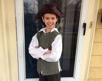 Colonial or Pirate Boy's Costume -- please order by October 13th for Halloween delivery