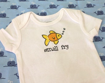 Small Fry (fish) Baby Bodysuit (sizes newborn to 24 months)