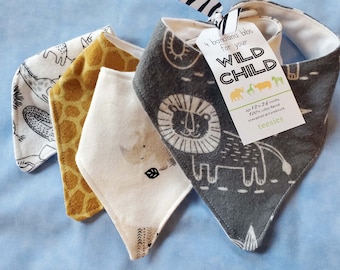 Four bandana bibs for your wild child