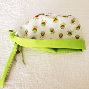 Kermit the Frog tie-back scrub cap