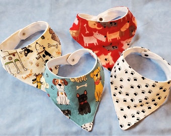 Four bandana bibs for your little dog lover