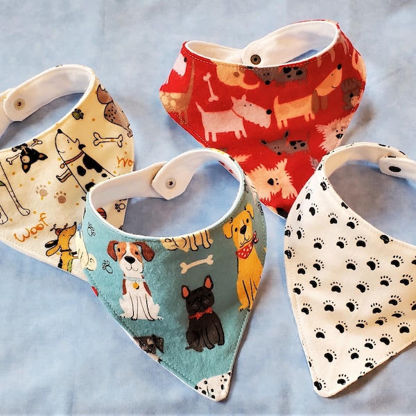 Four bandana bibs for your little dog lover