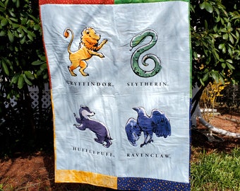 Hogwarts Wizarding Houses Baby Quilt