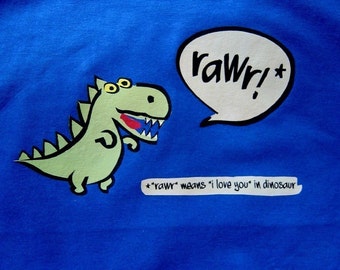 Kids Rawr Means I Love You Dinosaur Tee Shirt