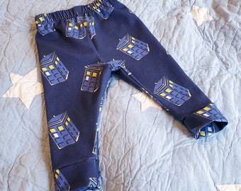 Police Box baby leggings (sizes newborn to 24 months)