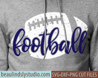 Football SVG Datei, Grunge Football SVG, DIY Fußball Mama Shirt, Distressed Football, SVG Datei für Silhouette, svg Datei für Cricut Projekt