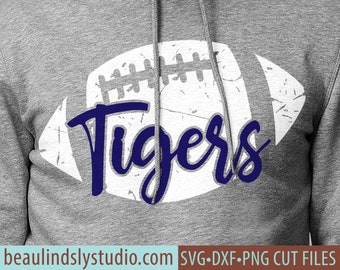 Tigers Football SVG File, Grunge Tiger SVG, DIY Football Mom Shirt, Grunge Football svg File For Silhouette, svg File For Cricut Project