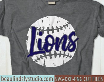 Lions Baseball SVG, Lions Softball SVG, Little League Lions, Grunge Lions Baseball SVG For Cricut Projects, svg File For Silhouette Pattern