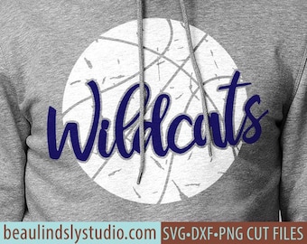 Wildcats Basketball SVG File, Grunge Wildcats SVG, DIY Basketball Mom Shirt, Grunge Basketball svg File For Silhouette, svg File For Cricut