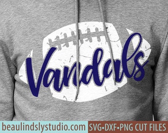Vandals Football SVG File, Grunge Vandals SVG, DIY Football Mom Shirt, Grunge Football svg File For Silhouette, svg File For Cricut Project
