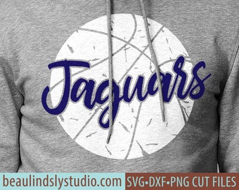 Jaguars Basketball SVG File, Grunge Jaguar SVG, DIY Basketball Mom Shirt, Grunge Basketball svg File For Silhouette, svg File For Cricut