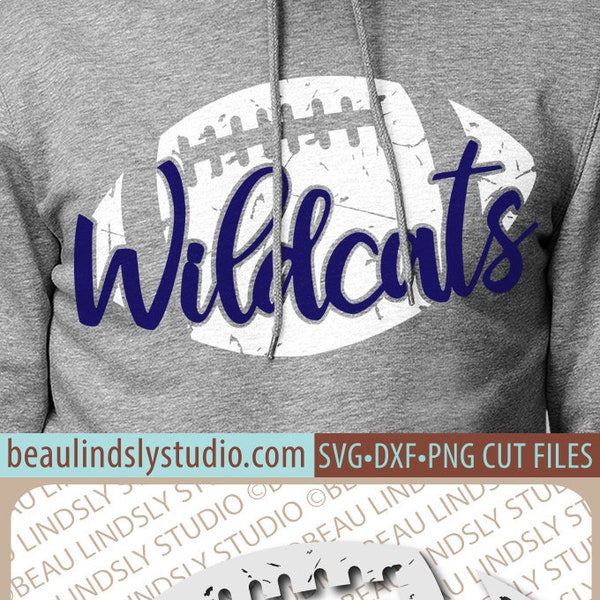 Wildcats Football SVG File, Grunge Wildcat SVG, DIY Football Mom Shirt, Grunge Football svg File For Silhouette, svg File For Cricut Project