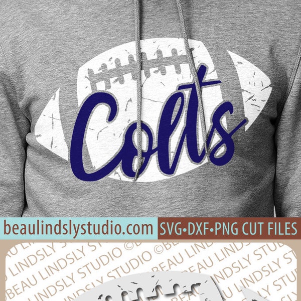 Colts Football SVG File, Colts Football SVG, DIY Football Mom Shirt, Grunge Football svg File For Silhouette, svg File For Cricut Project