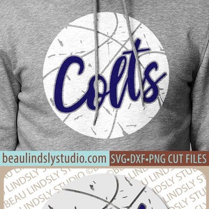 Colts Basketball SVG File, Colts Basketball SVG, DIY Basketball Mom Shirt, Grunge Basketball svg File For Silhouette, svg File For Cricut image 1