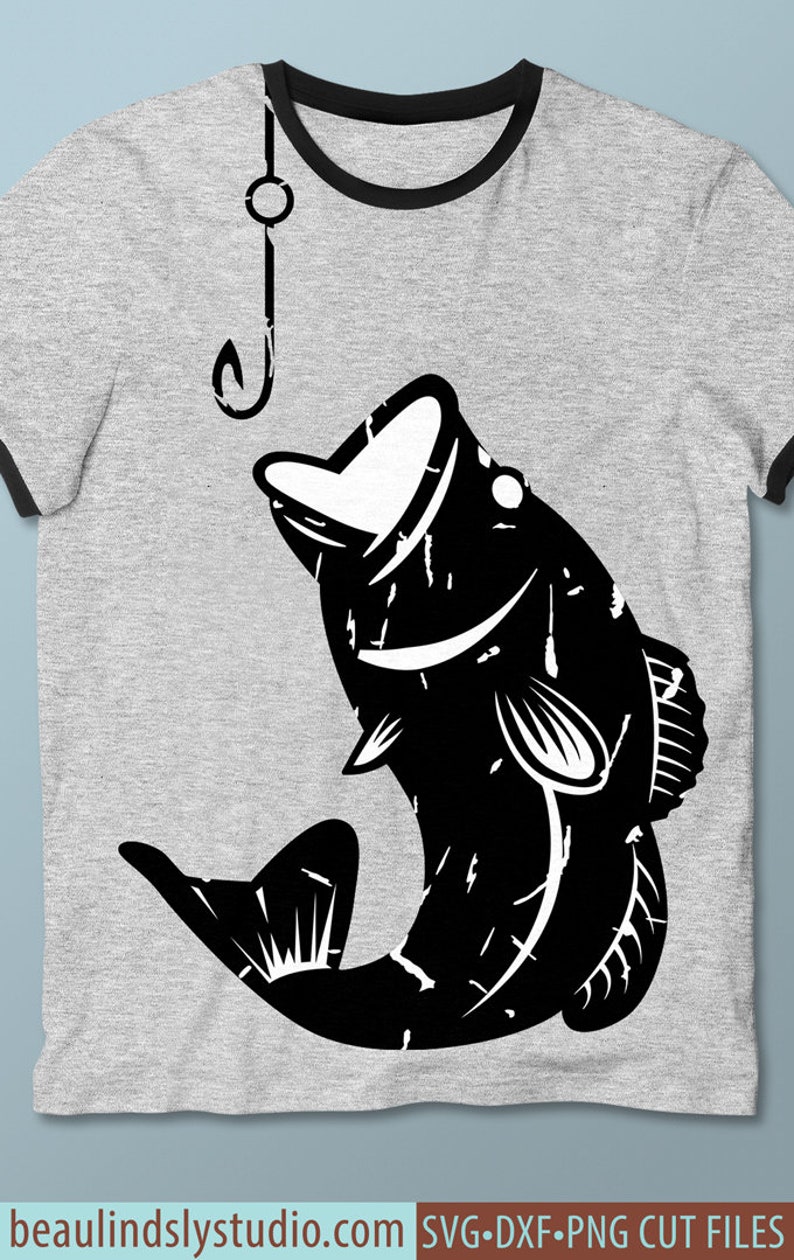 Download Grunge Fish SVG Distressed Large Mouth Bass SVG File ...