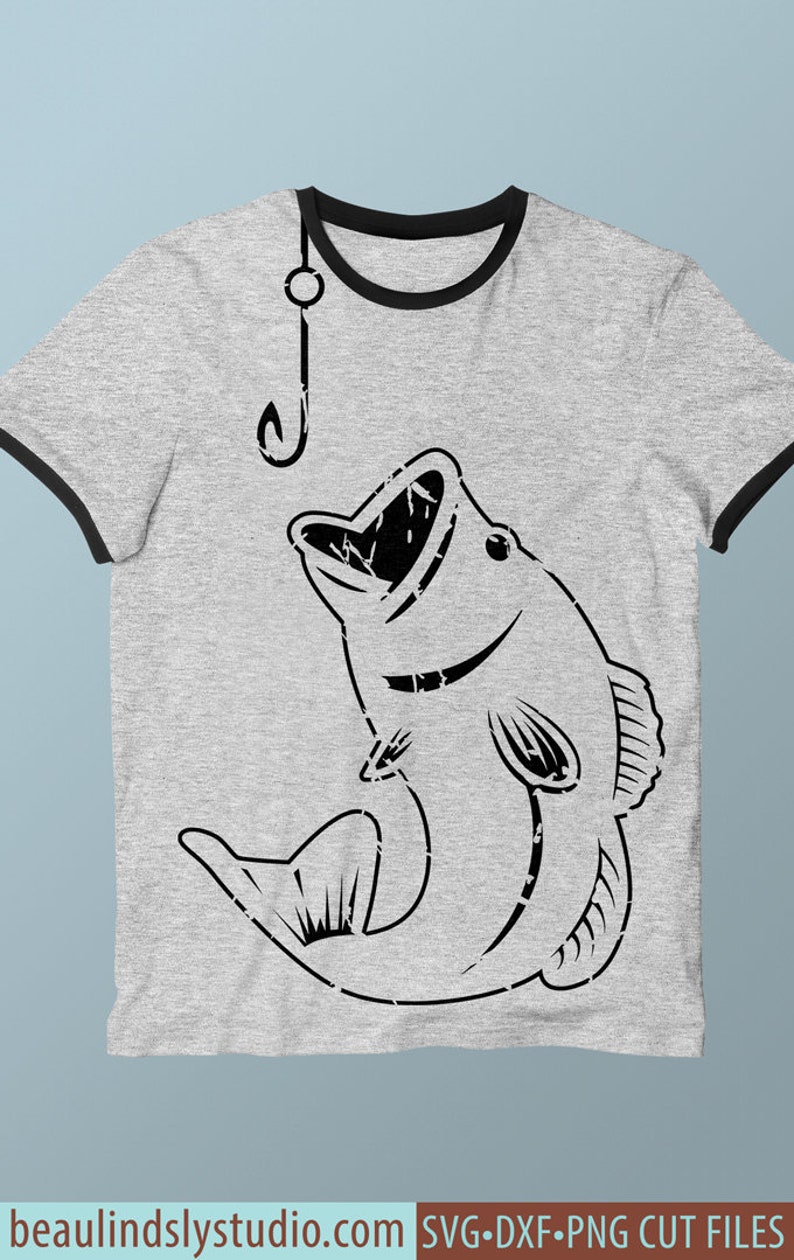 Download Grunge Fish SVG Distressed Large Mouth Bass SVG File ...