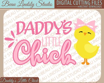 Baby Chick Easter Girl SVG, Easter SVG, Daddy & Me svg File For Silhouette Pattern, svg File For Cricut Projects, svg Format File, Clip Art