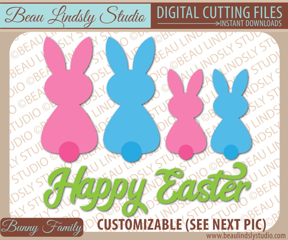 Download Easter Bunny Family Clip Art SVG Easter SVG Stick Figure ...