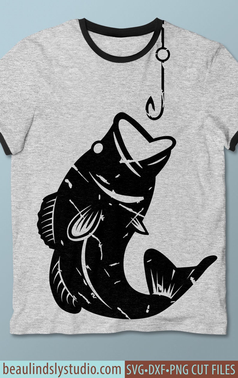 Download Grunge Fish SVG Distressed Large Mouth Bass SVG File ...