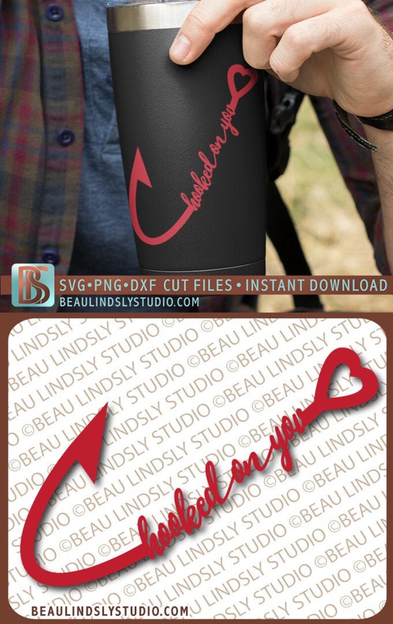Download Love SVG Fishing SVG Hooked On You SVG File For Silhouette ...