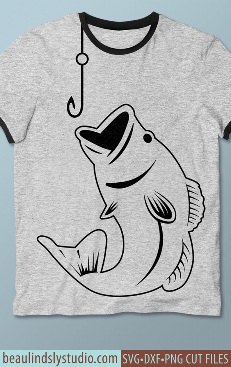 Download Large Mouth Bass SVG File Bass Fish SVG Fishing Hook SVG ...