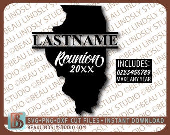 Custom Illinois Family Reunion SVG Cutting File, Illinois SVG, Family Reunion T Shirt SVG, Cricut svg File Format, svg file for Silhouette