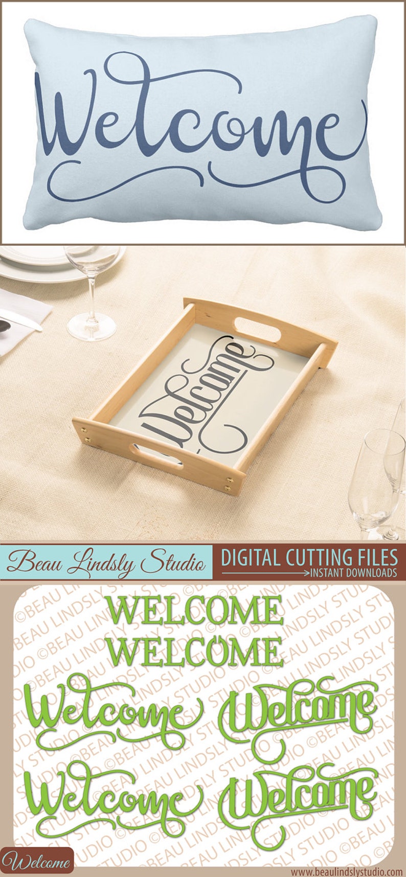 Download Welcome SVG Cutting File Wall Stencil Patterns Welcome | Etsy