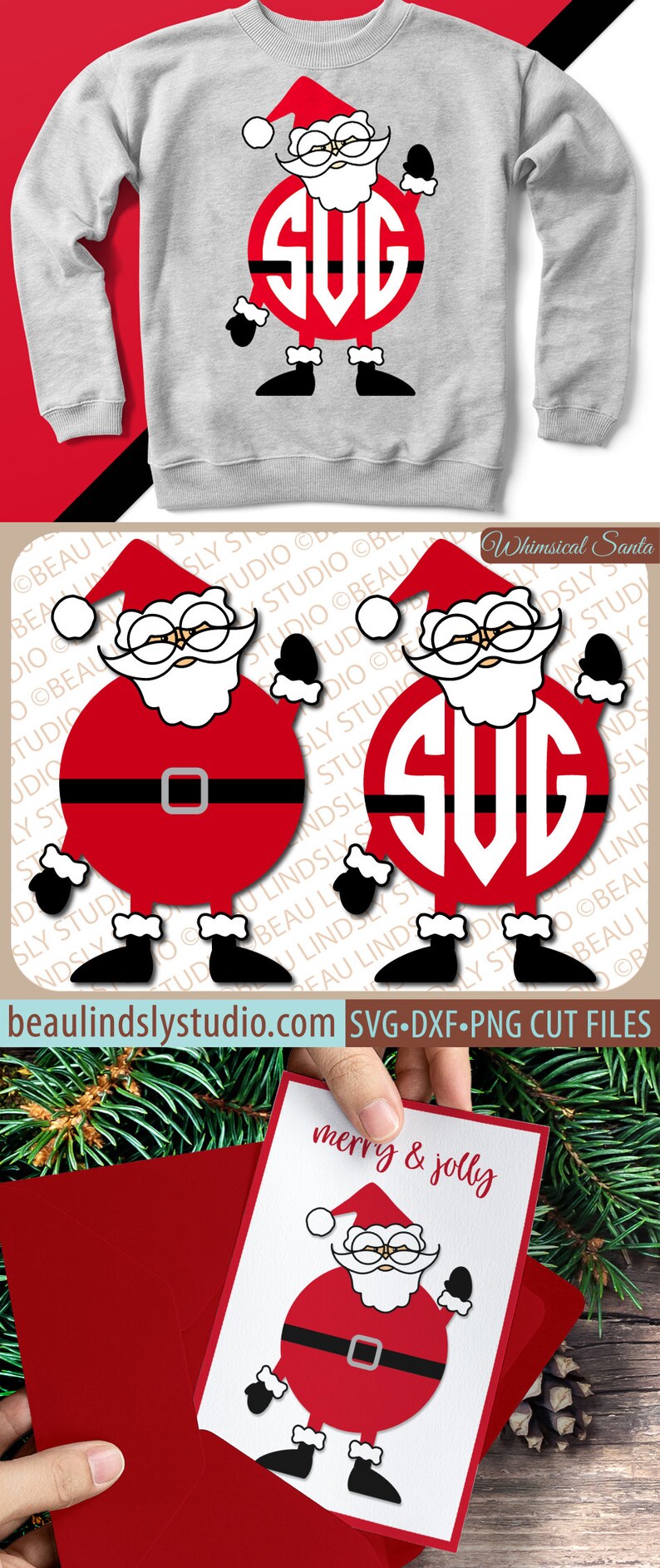 Download Funny Santa SVG Christmas SVG Santa Monogram SVG File For ...