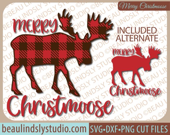 Download Funny Christmas Plaid Moose SVG File Merry Christmoose svg ...