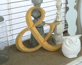 Ampersand   Wall Decor   in Mustard Yellow  French Country Chic