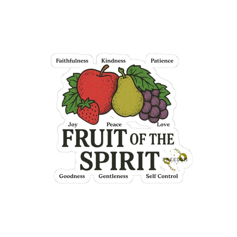 Pegatina Fruto del Espíritu, Arte con Versículos Bíblicos Cristianos, Pegatina Fidelidad Gozo Amor Bondad Paz imagen 2