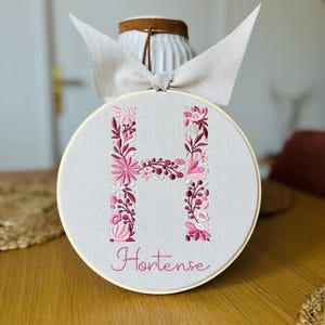 Ricamato tamburo iniziale fiori nome bambino nascita regalo personalizzato ricamo compleanno decorazione stanza souvenir kit