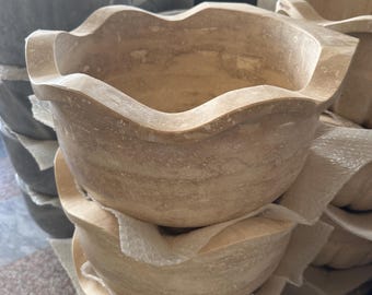 Lavandino per bagno turco, Lavandino per spa, Concetto di arredamento Hamam, Arredamento per il bagno, Marmo beige, Lavandino rotondo, Arredamento per spa di lusso, Concetto di spa di lusso,