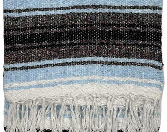 Light Blue Falsa Blanket: Mexican Game Beach Travel Blanket