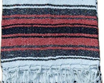 Handmade Coral Pink Falsa Blanket: Mexican Game Beach Travel Blanket