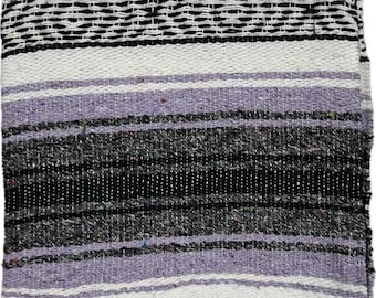 Handmade Lavender Falsa Blanket: Mexican Game Beach Travel Blanket