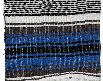 Handmade Turquoise Falsa Blanket: Mexican Game Beach Travel Blanket