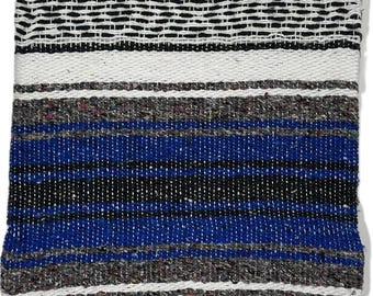 Handmade Royal Blue Falsa Blanket: Mexican Game Beach Travel Blanket