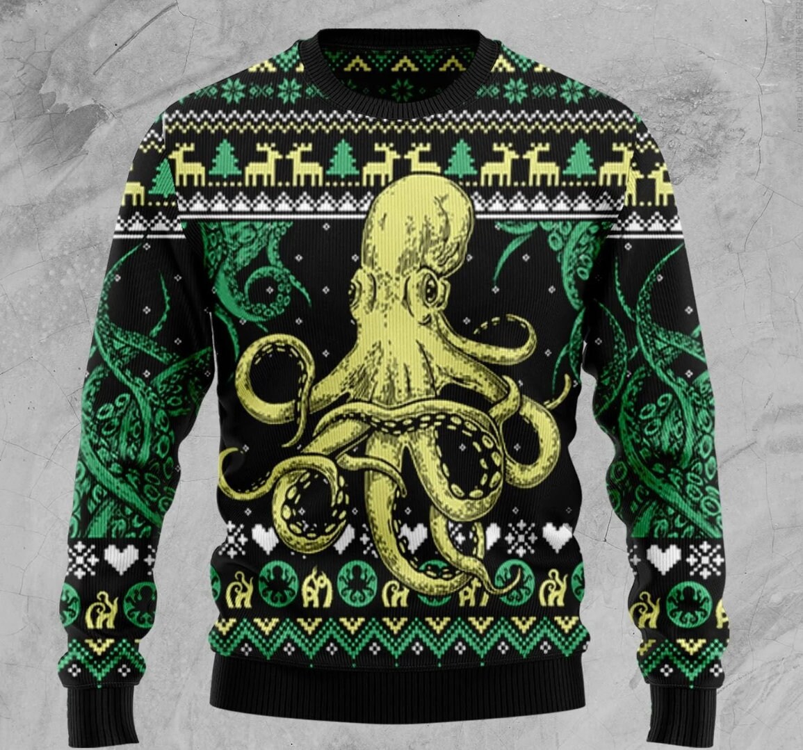 Discover Octopus Cool Ugly Christmas Sweater, Xmas 3D