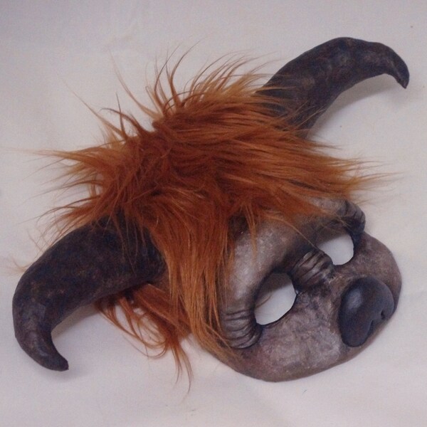 Ludo Mask -inspired from The Labyrinth movie - hand sculpted and hand-painted papier mache
