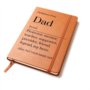 Diario personalizado para papá: definición de regalo para papá, cuaderno de cuero vegano de Child