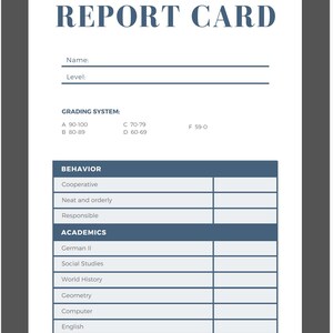 Boletines de calificaciones de estudiantes escolares en formato PDF